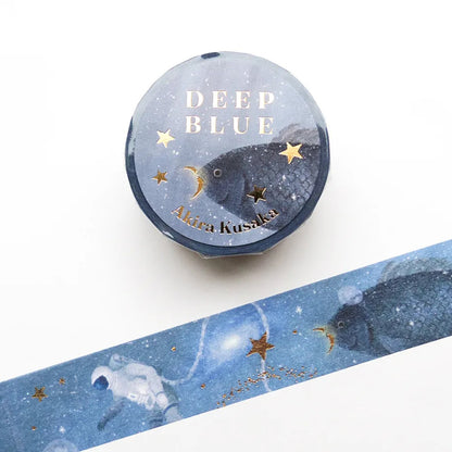 Cozyca - Foil-Stamped Washi Tape - Akira Kusaka - Deep Blue