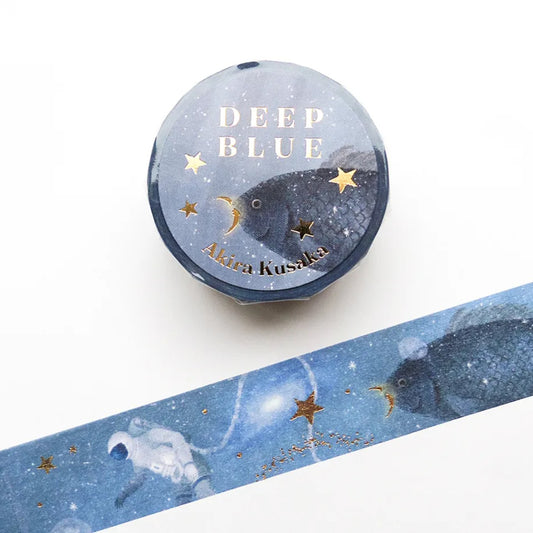 Cozyca - Foil-Stamped Washi Tape - Akira Kusaka - Deep Blue