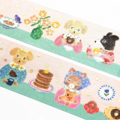 Cozyca - Foil-Stamped Washi Tape - Aiko Fukawa - Snack Time