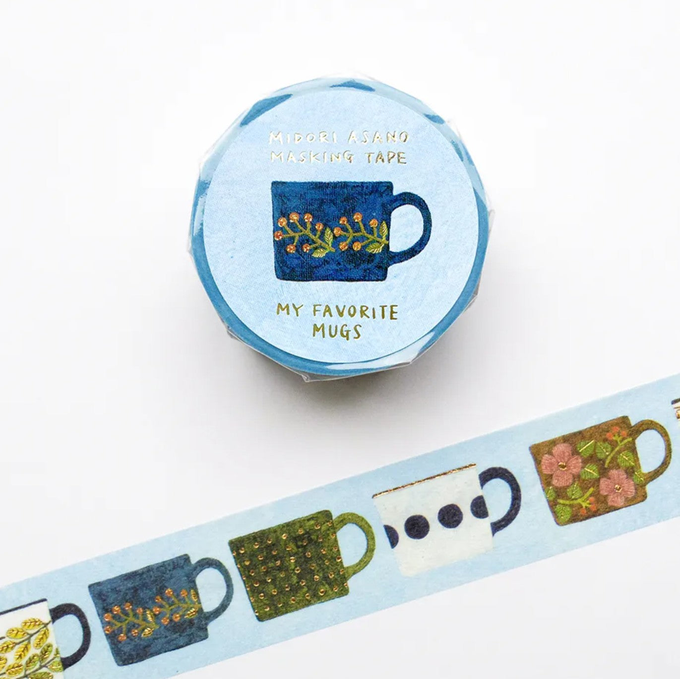 Cozyca - Foil-Stamped Washi Tape - Midori Asani - My Favorite Mugs
