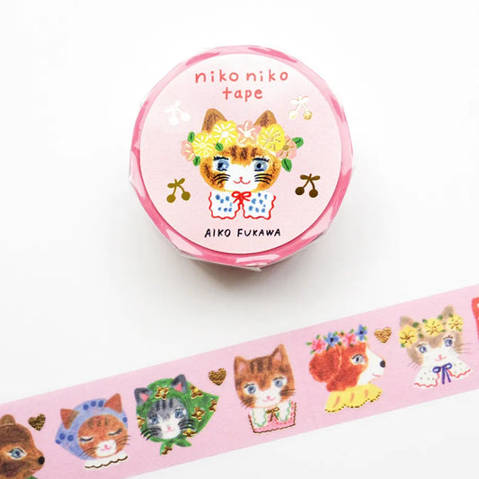 Cozyca - Foil-Stamped Washi Tape - Aiko Fukawa - Niko Niko