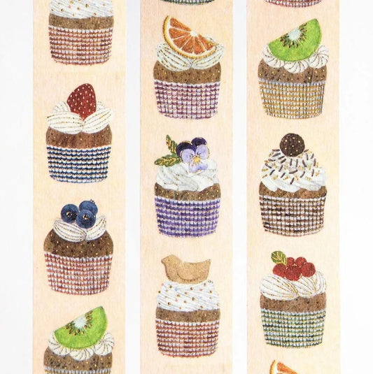 Cozyca - Foil-Stamped Washi Tape - Midori Asani - Three O'Clock