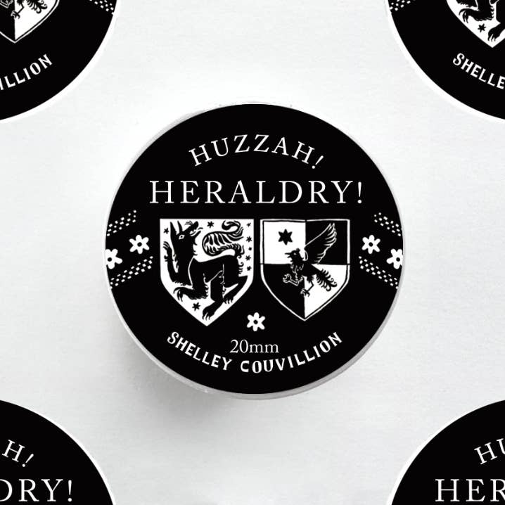 Book Moth Press - Stamp Washi Tape - Huzzah Heraldry / Medieval Flag Banners