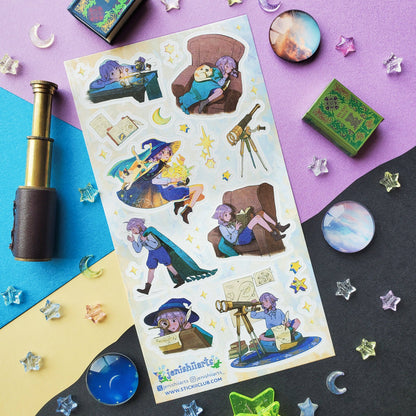 STICKII - Sticker sheet - Jeni Shii Arts - Star Chasing