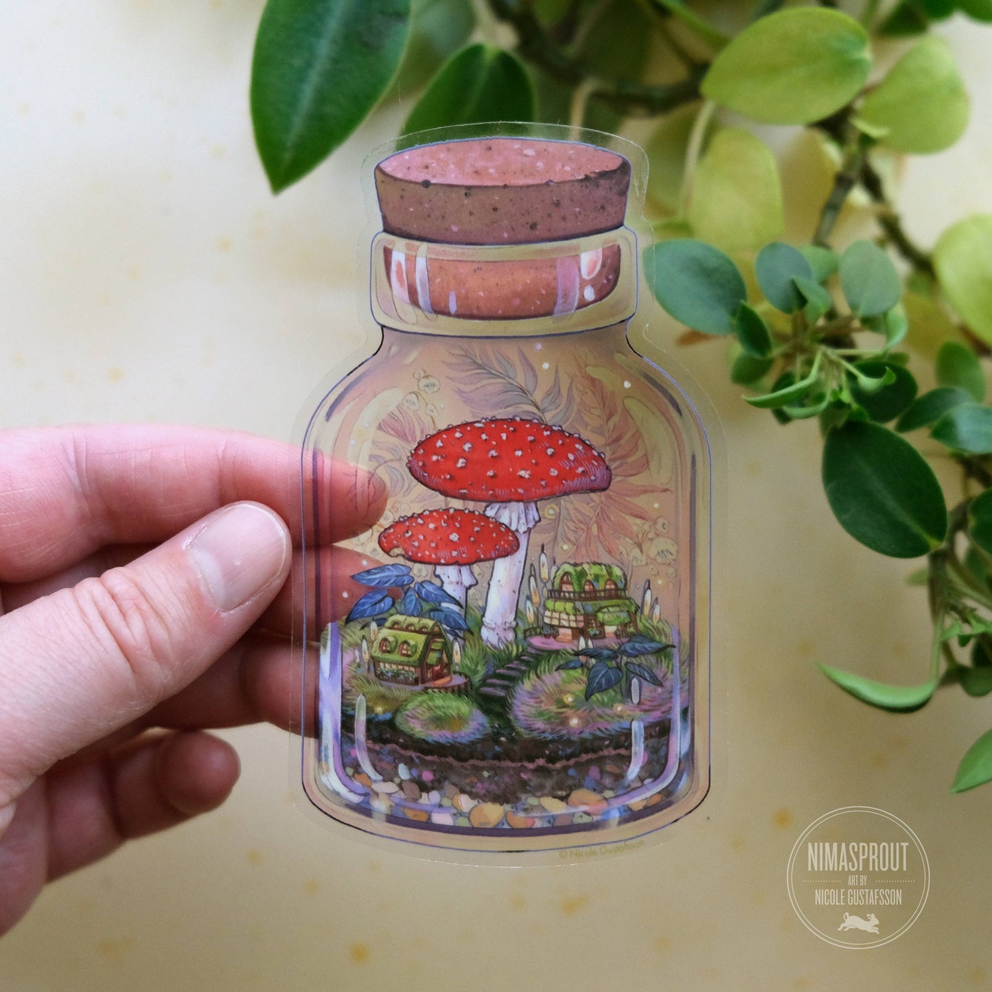 Nimasprout - Sticker - Mushroom Terrarium