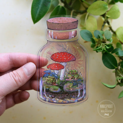 Nimasprout - Sticker - Mushroom Terrarium