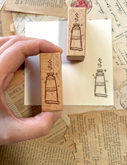 The Creeping Moon - Rubber Stamp - Paint Tube