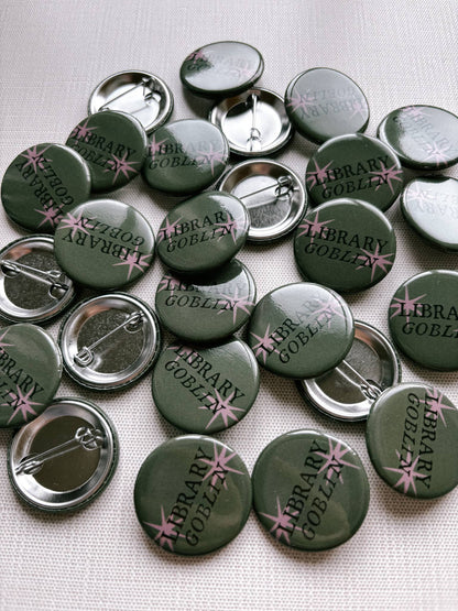 Lantern Print Co. - Button Pin - Library Goblin