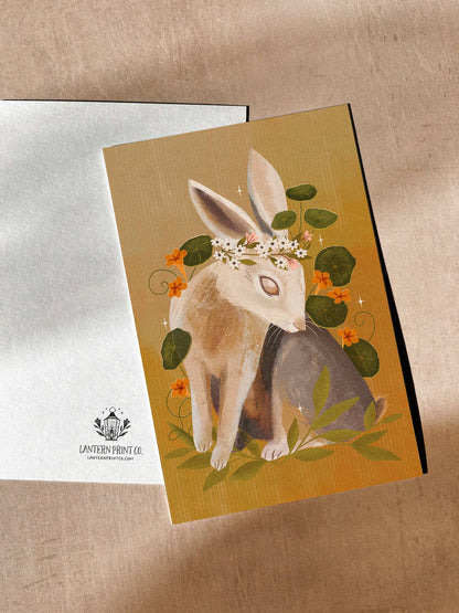 Lantern Print Co. - Postcard - Flower Crown Hare