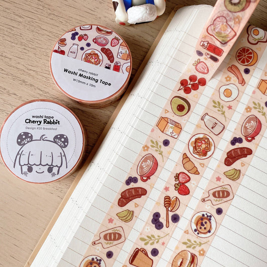 Cherry Rabbit - Breakfast Washi Tape
