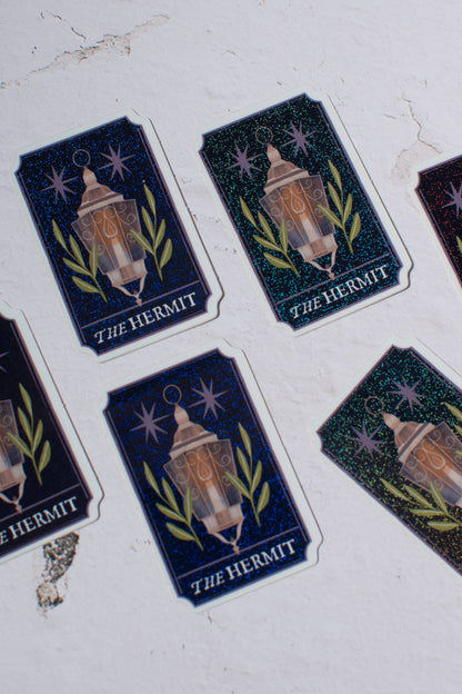 Lantern Print Co. - Holographic Sticker - Hermit Tarot Card