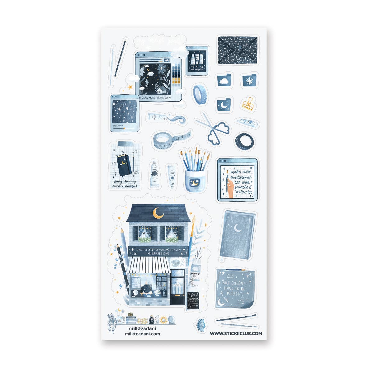 STICKII - Sticker Sheet - Milk Tea Dani - Cosmic Art Supply