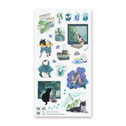 STICKII - Sticker sheet - Mu and Coco - Paws in the Rain