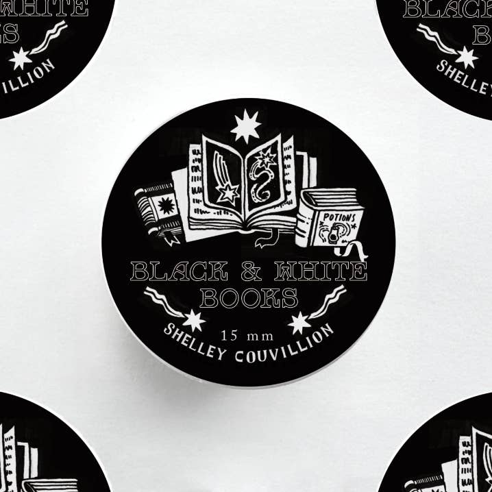 Book Moth Press - Washi Tape - Black and White Books