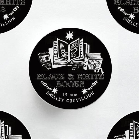 Book Moth Press - Washi Tape - Black and White Books