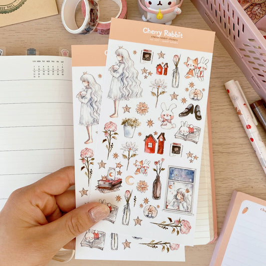 Cherry Rabbit - Sweet Lullaby Sticker Sheet no.027