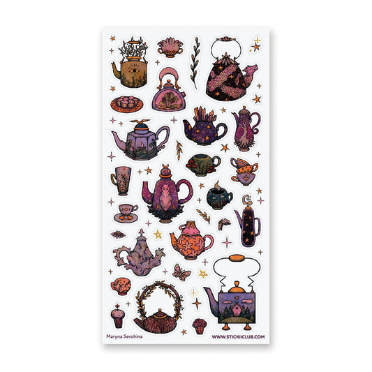 STICKII - Sticker Sheet - Maryna Serohina - Starbrewed Tea Party