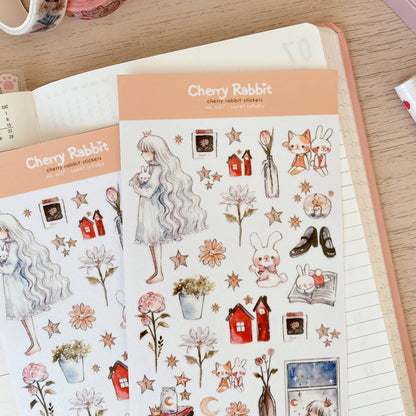 Cherry Rabbit - Sweet Lullaby Sticker Sheet no.027
