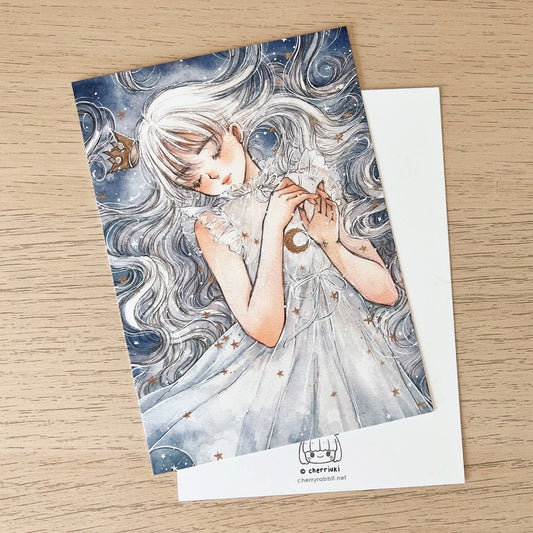 Cherry Rabbit - Postcard - Starry Night - Those Who Dream